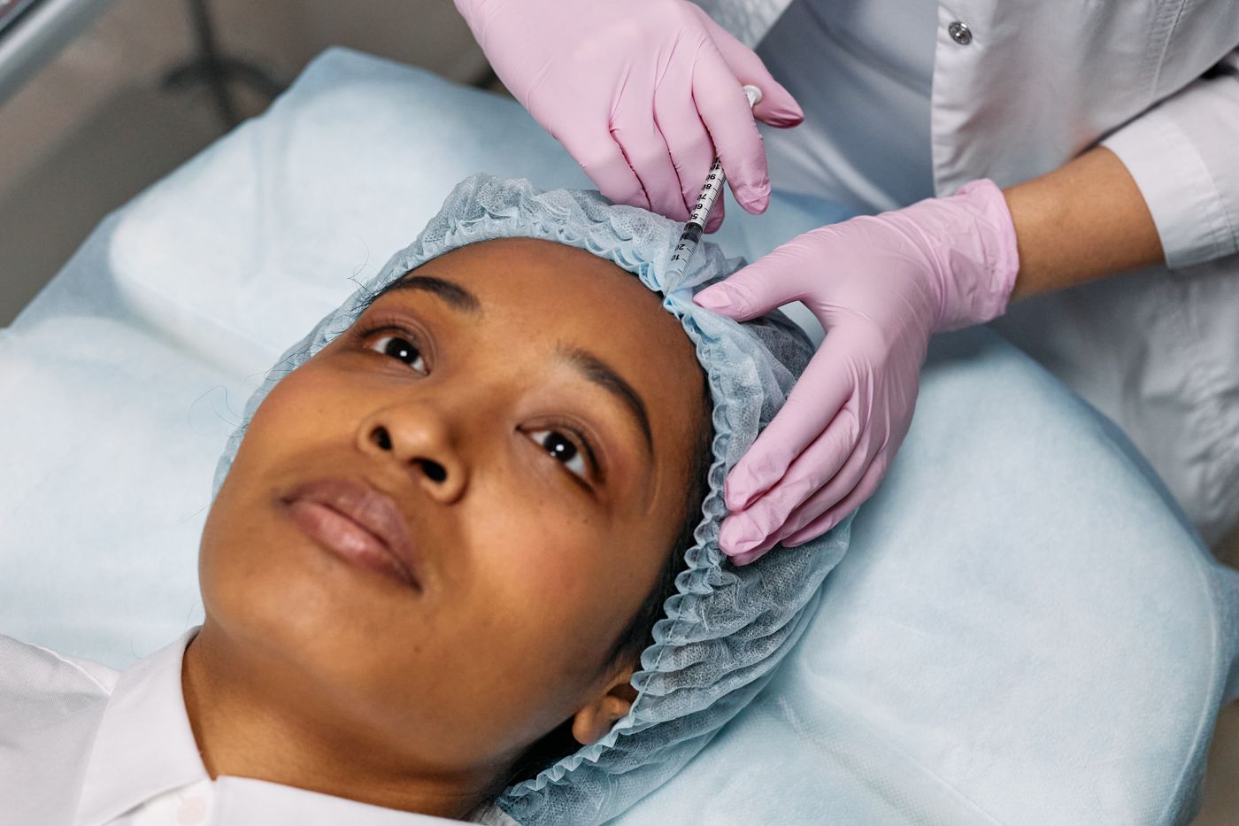 Botox-behandeling op het voorhoofd
